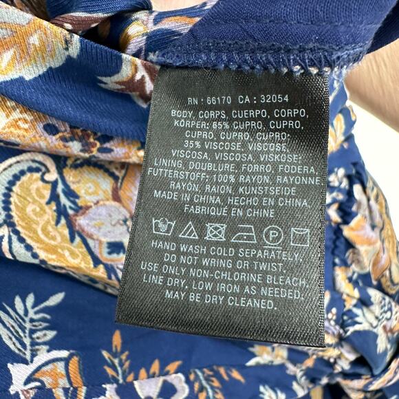 Anthropologie Ett:twa Blue Paisley Belted Wide Leg Womens Jumpsuit Small - Picture 10 of 12